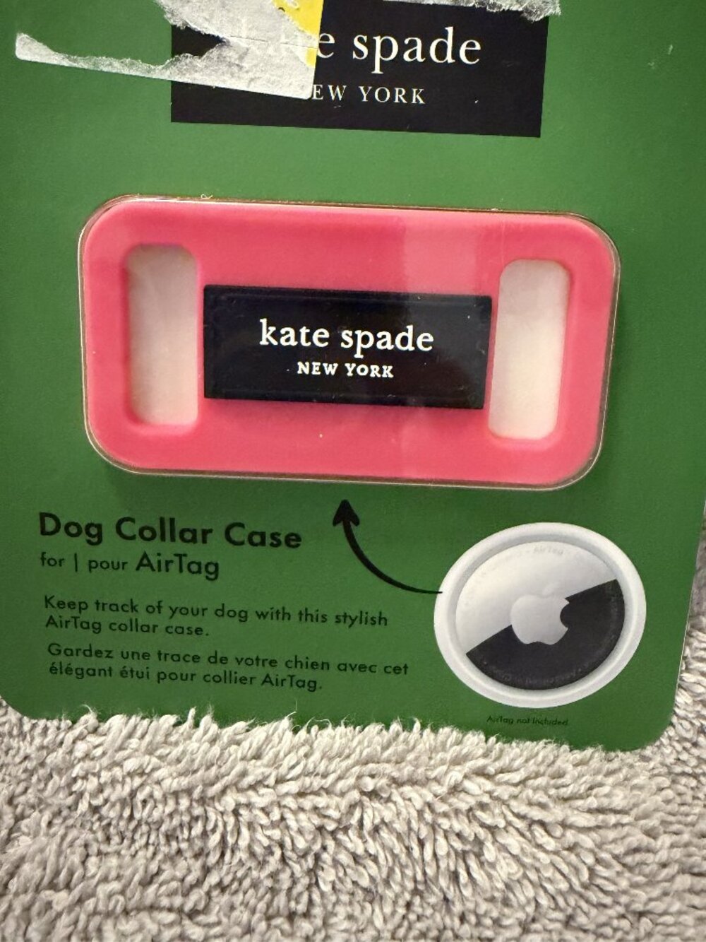 Kate Spade Dog Collar Case for AirTag New Pink